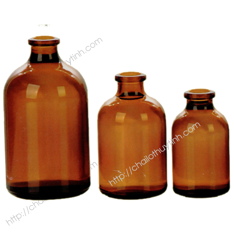 Chai thủy tinh màu hổ phách M41